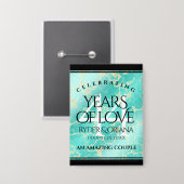 44エレガントターコイズ結婚記念日 缶バッジ (正面/裏面)