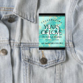 44エレガントターコイズ結婚記念日 缶バッジ (インサイチュ)