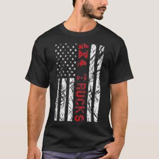 44トラックアメリカ国旗_1 Tシャツ