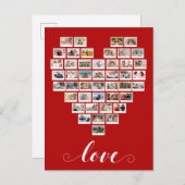 44フォトコラージラブインスタントカメラフィルムハート ポストカード (正面/裏面)