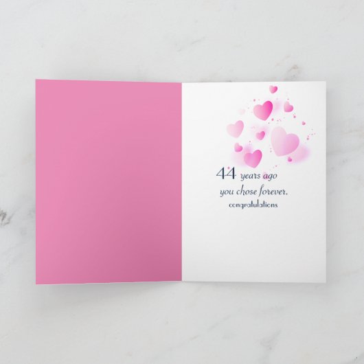 44周年記念ハートバブルのブラックカード カード (内部)