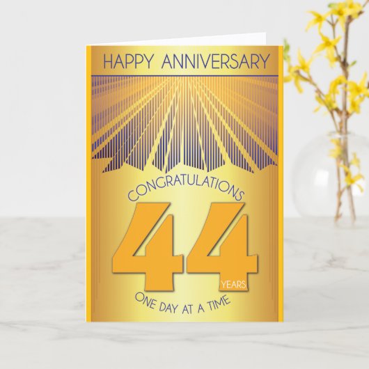 44回目の断酒記念日 | ゴールデンレイ12ステップ カード (黄色い花)