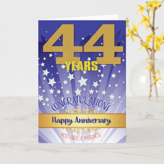 44年リカバリ記念日はっきりした数値 カード (黄色い花)