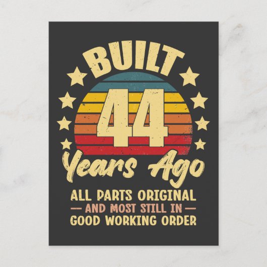 44年前の純正パーツ 44歳の誕生日 ポストカード (正面)