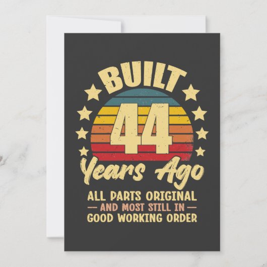 44年前 オールパーツオリジナル 44歳の誕生日 カード (正面)
