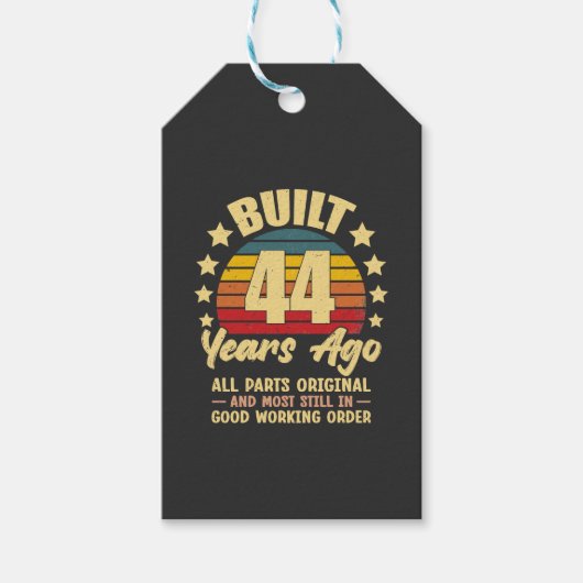 44年前 オールパーツオリジナル 44歳の誕生日 ギフトタグ (正面)
