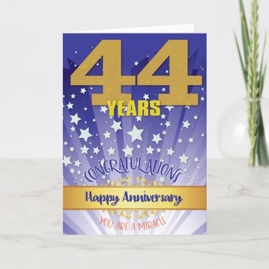 44年回復記念日 太字数字 カード (正面)