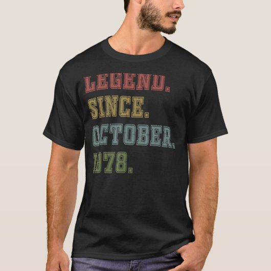 44歳の伝説1978年10月44誕生 Tシャツ (正面)