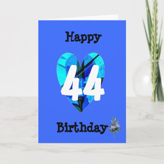 44歳の誕生日おめでとう ブルー カード (正面)