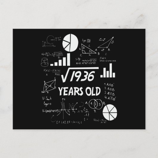 44歳の誕生日お祝いのための数学教師へのギフト ポストカード (正面)