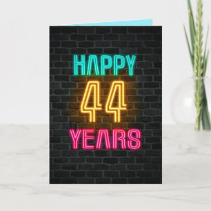 44歳の誕生日にネオンのサインが入る カード
