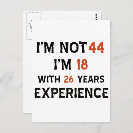 44歳の誕生日デザイン ポストカード (正面/裏面)