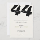 44歳の誕生日パーティーの招待状 - 太字タイプ 招待状 (正面)