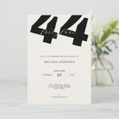 44歳の誕生日パーティーの招待状 - 太字タイプ 招待状 (スタンド正面)