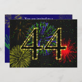 44歳の誕生日パーティーの招待 招待状 (正面/裏面)