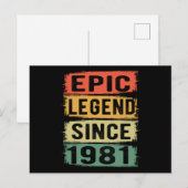 44歳の誕生日 1981 伝説の44回目の誕生日 ポストカード (正面/裏面)