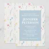 44歳エレガントの誕生日招待状フローラボホシック 招待状 (正面/裏面)