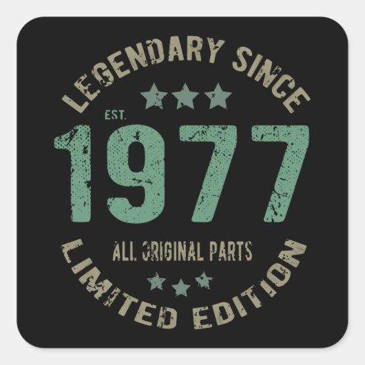 44歳ブデイレジェンド44誕生日 スクエアシール (正面)