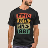 44歳Bday 1981エピックレジェンド44誕生日 Tシャツ (正面)