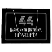 44番目の誕生日:インスパイアアールデコの「44」の外観と名前 ラージペーパーバッグ (裏面)