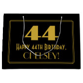 44番目の誕生日:インスパイアアールデコの「44」の外観と名前 ラージペーパーバッグ (正面)