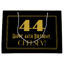 44番目の誕生日:インスパイアアールデコの「44」の外観と名前 ラージペーパーバッグ