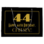 44番目の誕生日:インスパイアアールデコの「44」の外観と名前 ラージペーパーバッグ (裏面)