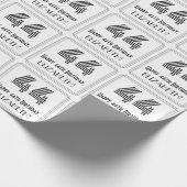 44番目の誕生日:インスパイアアールデコスタイル「44」 +名前 ラッピングペーパー (角)