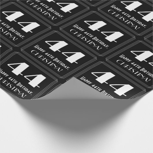 44番目の誕生日-インスパイアアールデコ検索"44",名前 ラッピングペーパー (角)