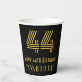 44番目の誕生日:インスパイアアールデコ検索"44" & Name 紙コップ (正面)
