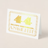 44番目の誕生日、名前+アールデコインスパイア「44」を見る 箔カード (正面)