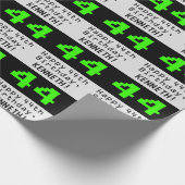 44番目の誕生日- Nerdy / オタク系のスタイル"44"と名前 ラッピングペーパー (角)