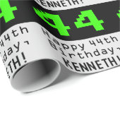 44番目の誕生日- Nerdy / オタク系のスタイル"44"と名前 ラッピングペーパー (ロールコーナー)