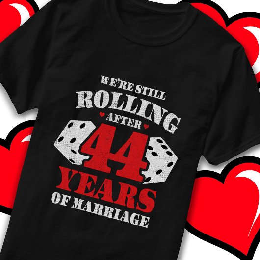 44結婚した年おもしろい44結婚周年 Tシャツ