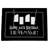 44誕生日インスパイア~アールデコルック"44" +名前 ラージペーパーバッグ (正面)