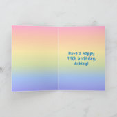 44誕生日カラフル：レインボー# 44、名前をカスタムする カード (内部)