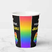 44誕生日カラフル:レインボー# 44、名前をカスタムする 紙コップ (左)