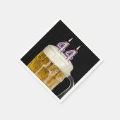 44誕生日ビールオンブラック スタンダードカクテルナプキン (角)