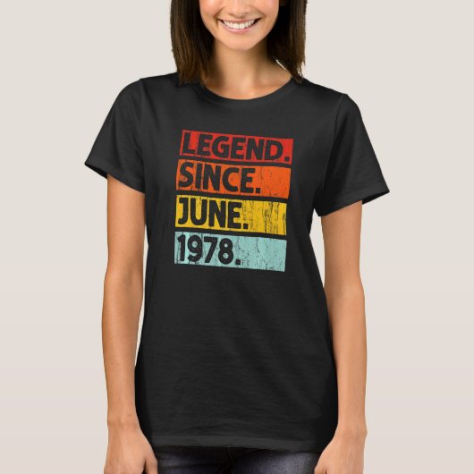 44誕生日伝説1978年6月44歳 Tシャツ (正面)
