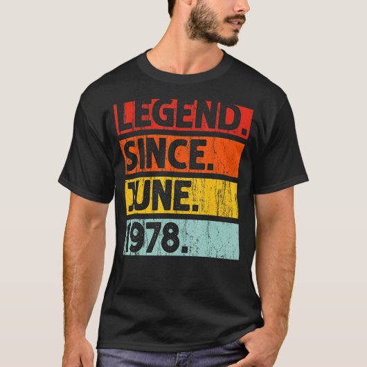 44誕生日伝説1978年6月44歳 Tシャツ (正面)