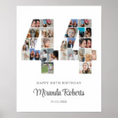 44誕生日番号44カスタムフォトコラージュ ポスター (正面)