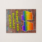 44誕生日:おもしろいグラフィティインスパイアレインボー44 ジグソーパズル (横)