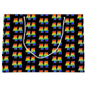 44誕生日:おもしろいレインボーイベント第44パターン ラージペーパーバッグ (正面)