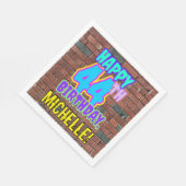 44誕生日~おもしろい、アーバングラフィティインスパイアルック スタンダードランチョンナプキン (角)