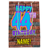 44誕生日:おもしろい、アーバングラフィティインスパイアルック ミディアムペーパーバッグ (裏面)