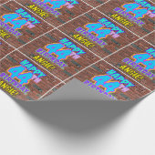 44誕生日:おもしろい、アーバングラフィティインスパイアルック ラッピングペーパー (角)