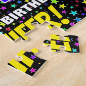 44誕生日:おもしろい、カラフル星野パターン ジグソーパズル (側面)