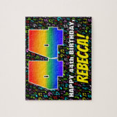 44誕生日:おもしろい、カラフル音楽シンボル、「44」 ジグソーパズル (縦)