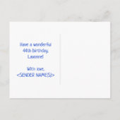 44誕生日:はっきりした,おもしろい,シンプル虹, 44 ポストカード (裏面)