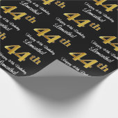 44誕生日:エレガント豪華なフェイク金ゴールドルック# ラッピングペーパー (角)